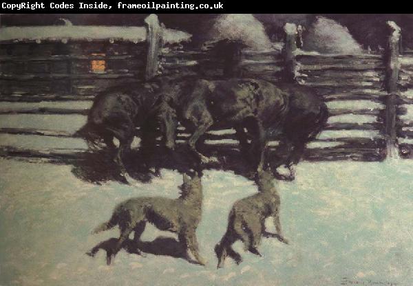 Frederic Remington The Call for Help (mk43)